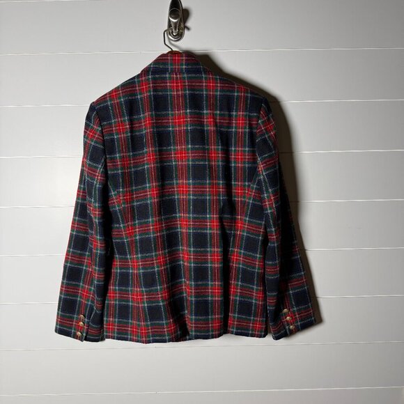 Vintage Pendleton 100% Virgin Wool Plaid Double Breasted Blazer Sz. 12 - Picture 3 of 9
